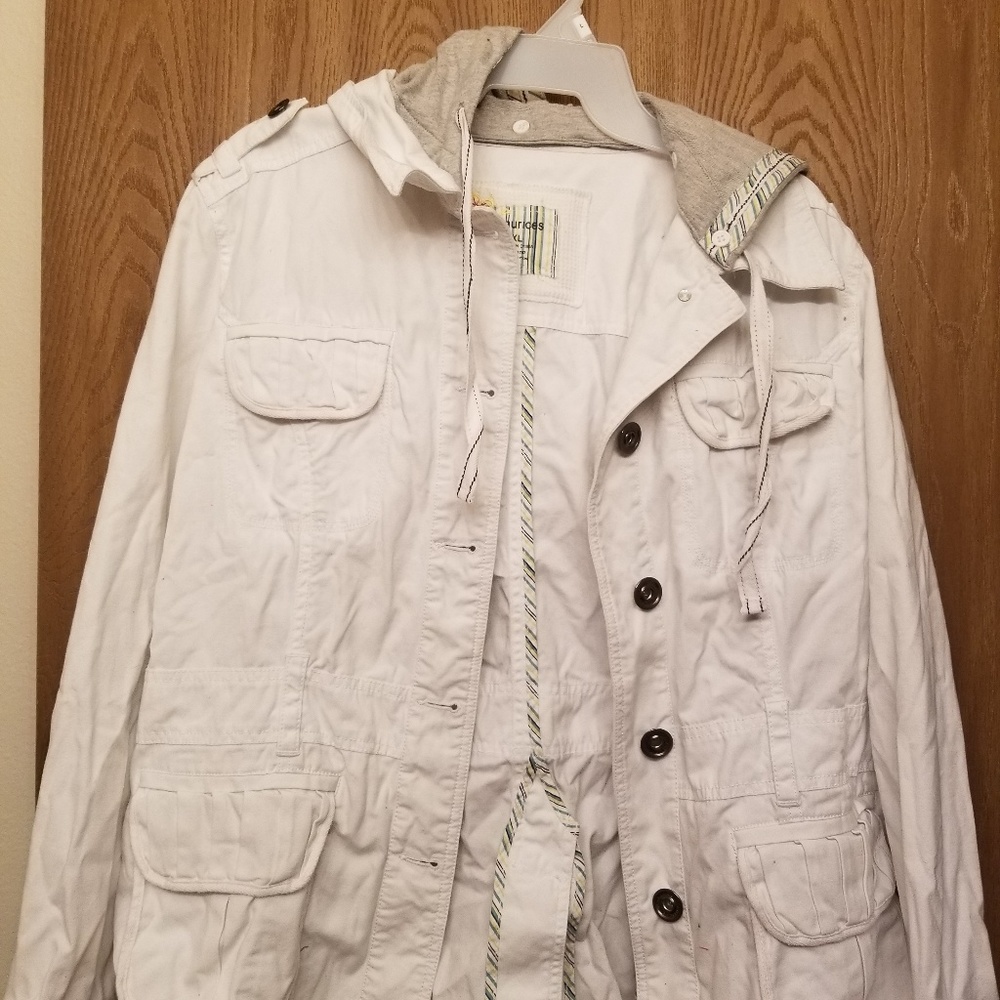 White hooded jacket